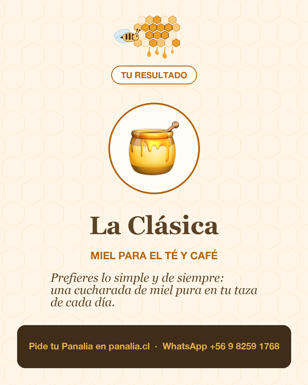Resultado del quiz Panalia: La Clásica, miel para el té y café