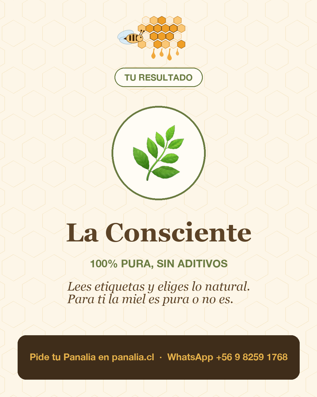 Resultado del quiz Panalia: La Consciente, 100% pura sin aditivos